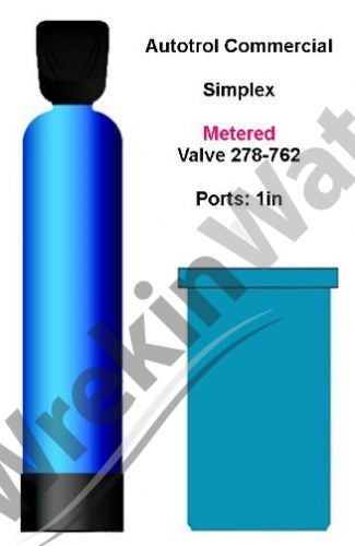 Commercial <font color=red>METERED</font> <b>SIMPLEX</b> Autotrol Logix 278-762 Water Softeners - 1in Ports